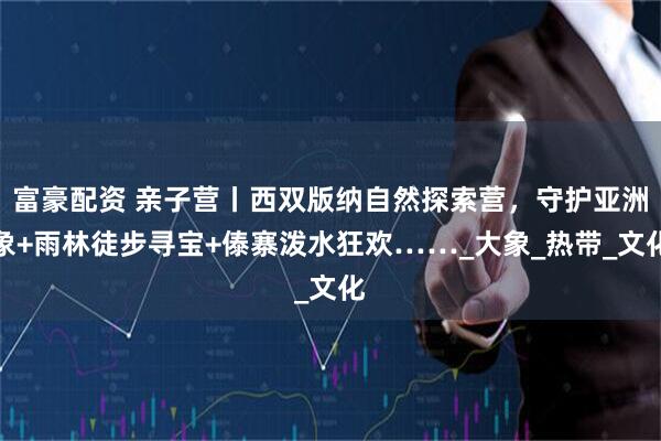 富豪配资 亲子营丨西双版纳自然探索营，守护亚洲象+雨林徒步寻宝+傣寨泼水狂欢……_大象_热带_文化