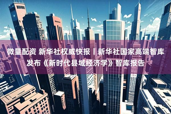 微量配资 新华社权威快报丨新华社国家高端智库发布《新时代县域经济学》智库报告